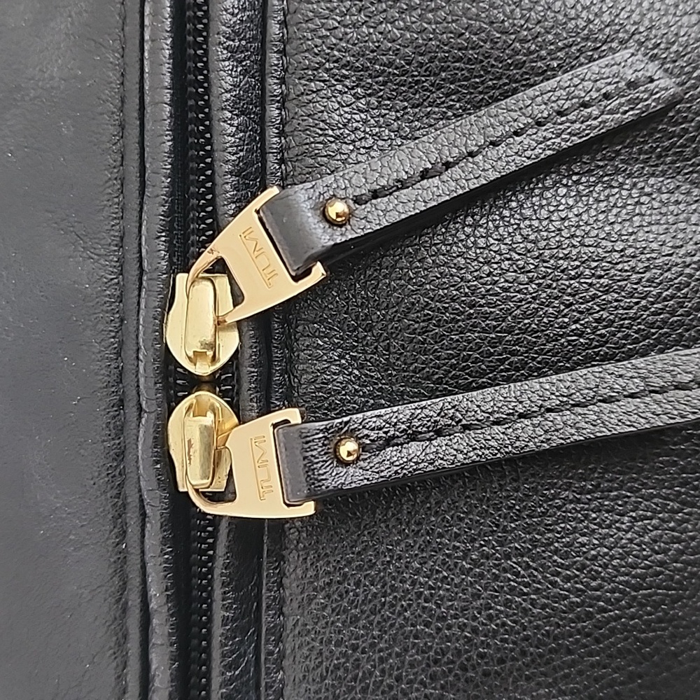 Tumi Voyageur Halle Black Leather Backpack - Picture 15 of 15